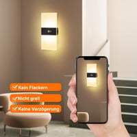 SURPALIG Mozgásérzékelős Fali Lámpa 4000 mAh Vezeték Nélküli Lépcsővilágítás 8