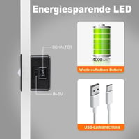 SURPALIG Mozgásérzékelős Fali Lámpa 4000 mAh Vezeték Nélküli Lépcsővilágítás 6