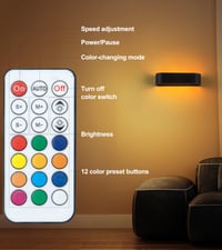 SURPALIG RGB LED nástenné svietidlo 2 ks, 16 farieb, 6000 mAh batériové interiérové nástenné osvetlenie, stmievateľné s diaľkovým ovládaním a časovačom, dekorácia do izby a herne, čierne 4