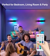 SURPALIG RGB LED nástenné svietidlo 2 ks, 16 farieb, 6000 mAh batériové interiérové nástenné osvetlenie, stmievateľné s diaľkovým ovládaním a časovačom, dekorácia do izby a herne, čierne 5