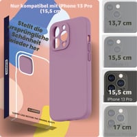 Silikónový kryt SURPHY pre iPhone 13 Pro s ochrannou fóliou na displej - fialový, ochrana fotoaparátu, ochranné puzdro na telefón s uhlopriečkou 6,1 palca 2
