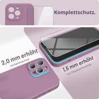 Silikónový kryt SURPHY pre iPhone 13 Pro s ochrannou fóliou na displej - fialový, ochrana fotoaparátu, ochranné puzdro na telefón s uhlopriečkou 6,1 palca 3