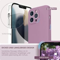 Silikónový kryt SURPHY pre iPhone 13 Pro s ochrannou fóliou na displej - fialový, ochrana fotoaparátu, ochranné puzdro na telefón s uhlopriečkou 6,1 palca 4