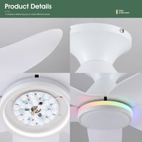 Surtime 117 cm Mennyezeti Ventilátor Lámpával, Távirányítóval, 6 Fokozat, Halványítható 7
