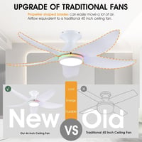 Surtime 117 cm Mennyezeti Ventilátor Lámpával, Távirányítóval, 6 Fokozat, Halványítható 4