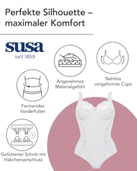 Dámske tvarujúce body Susa Latina bez kostíc, so silnou oporou, formujúce pás a brucho, z jemného materiálu 6