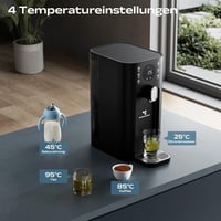 SusGreenable CIARRA RO systém reverznej osmózy 100GPD, dávkovač horúcej vody, 4 teploty, 5 filtrov, 4,3l nádrž, TDS displej, čierny 8