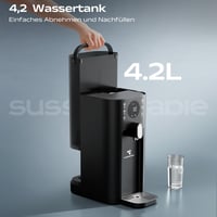 SusGreenable CIARRA RO systém reverznej osmózy 100GPD, dávkovač horúcej vody, 4 teploty, 5 filtrov, 4,3l nádrž, TDS displej, čierny 7