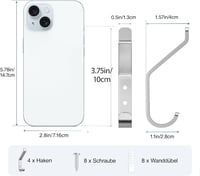 Susswiff 10 darabos fali horog szett 10 cm ezüst fém kabátakasztó 4