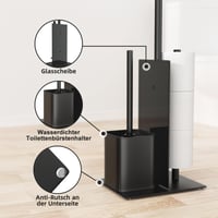 susswiff Samostojeći držač toaletnog papira s četkom za WC, mat crni, samostojeći držač toaletnog papira za kupaonicu 2
