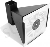 SUTTER K750 Fém Golyófogó Tölcsérrel 14x14 cm-es Céltáblákhoz - Légpuska és Légfegyver Lőgyakorlathoz, Szürke Metál 1
