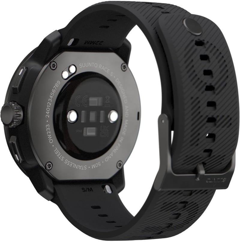 SUUNTO 22 mm szilikon óraszíj Race S, Race, Vertical, 9 Peak Pro, 5 Peak kompatibilis - all black