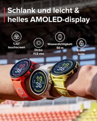 Inteligentné hodinky SUUNTO Run GPS, 1,32-palcový AMOLED dotykový displej, ľahký multisportový tracker aktivity, presné GPS, sledovanie tepu a spánku, 12-dňová výdrž 2