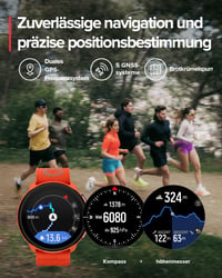 Inteligentné hodinky SUUNTO Run GPS, 1,32-palcový AMOLED dotykový displej, ľahký multisportový tracker aktivity, presné GPS, sledovanie tepu a spánku, 12-dňová výdrž 4
