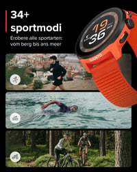 Inteligentné hodinky SUUNTO Run GPS, 1,32-palcový AMOLED dotykový displej, ľahký multisportový tracker aktivity, presné GPS, sledovanie tepu a spánku, 12-dňová výdrž 10