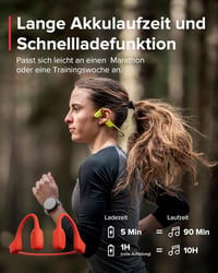 SUUNTO Sonic csontvezetéses nyílt fülhallgató Bluetooth sporthoz, vízálló 10 órás akkumulátor - One size, red 3