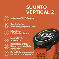 SUUNTO Vertical 2 GPS sportski sat – 1,5-inčni AMOLED zaslon osjetljiv na dodir, 115+ sportskih načina rada, offline karte, LED svjetiljka, baterija od 20 dana, dvostruki GNSS 2