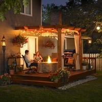 SUWIN 45m LED Kerti Fényfüzér 150 Izzóval Kültéri Vízálló Meleg Fehér 7