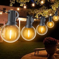 SUWIN 9m LED Fényfüzér Kültéri Meleg Fehér G40 Vízálló Kerti Lámpa 1