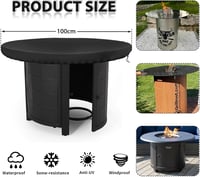 SUWIWKKOA 100cm Kerek Tűzlap Takaró Vízálló UV Védelem Grill Fedő 2