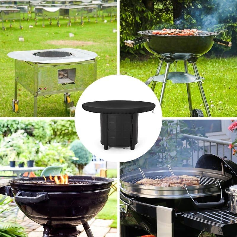 SUWIWKKOA 100cm Kerek Tűzlap Takaró Vízálló UV Védelem Grill Fedő