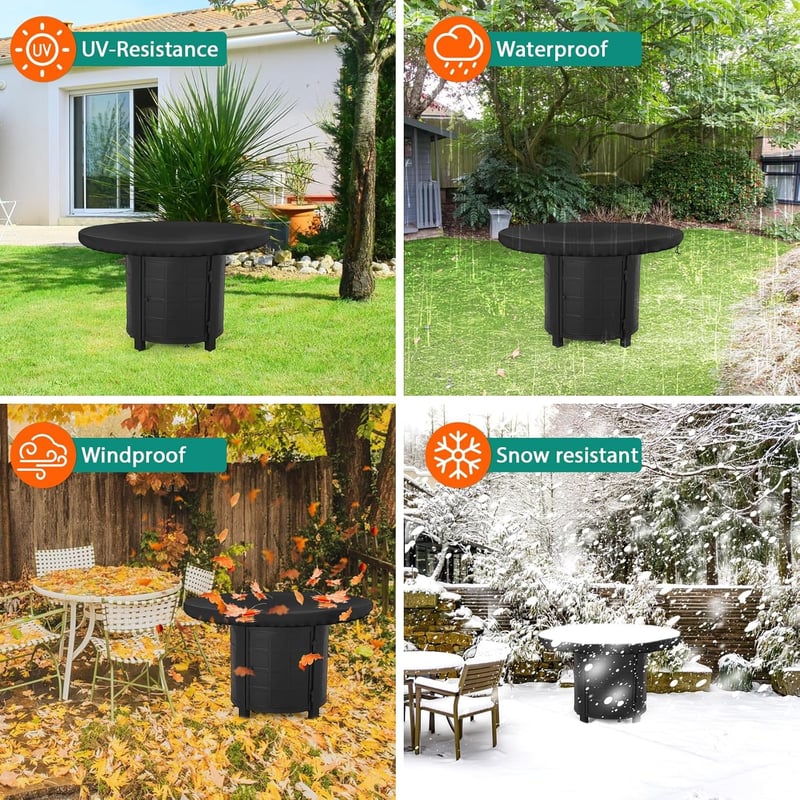SUWIWKKOA 100cm Kerek Tűzlap Takaró Vízálló UV Védelem Grill Fedő