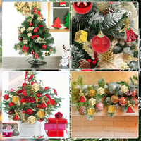 SUWYNJ Karácsonyi Gömbdísz Szett 32 db - Matt, Fényes és Csillámló Mini Gömb Dekoráció Fenyőfára - Piros és Arany Műanyag Dísz Törésálló Kiv 7