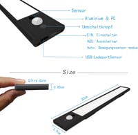 SUXNOS LED Szekrényvilágítás Mozgásérzékelővel - 30 cm Ultravékony Konyhai Lámpa, Szabályozható Fényerő, 1100 mAh Akkumulátor, Gardróbhoz, L 7