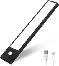 SUXNOS LED Szekrényvilágítás Mozgásérzékelővel - 30 cm Ultravékony Konyhai Lámpa, Szabályozható Fényerő, 1100 mAh Akkumulátor, Gardróbhoz, L 1
