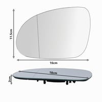 Suysion vyhrievané asférické sklo spätného zrkadla, ľavé, pre VW Golf 5 MK5 2003-2008, Jetta 5 2005-2010, Passat B6 2007-2011, strana vodiča, s držiakom 2