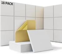 Suzao Akusztikai Panelek 18 db Öntapadós Hangelnyelő Falburkolat 30x30cm Porcelán Fehér Hangszigetelés Stúdió Gaming Szoba 1