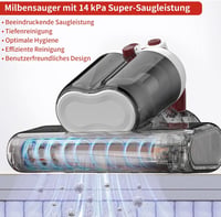 Suzao Atkaporszívó UV Fénnyel - 450W Kézi Poratka Eltávolító 14kPa Szívóerővel, HEPA Szűrővel Matracokhoz, Kanapékhoz, Kárpitokhoz 6