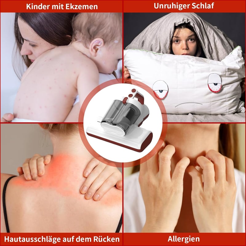 Suzao Atkaporszívó UV Fénnyel - 450W Kézi Poratka Eltávolító 14kPa Szívóerővel, HEPA Szűrővel Matracokhoz, Kanapékhoz, Kárpitokhoz