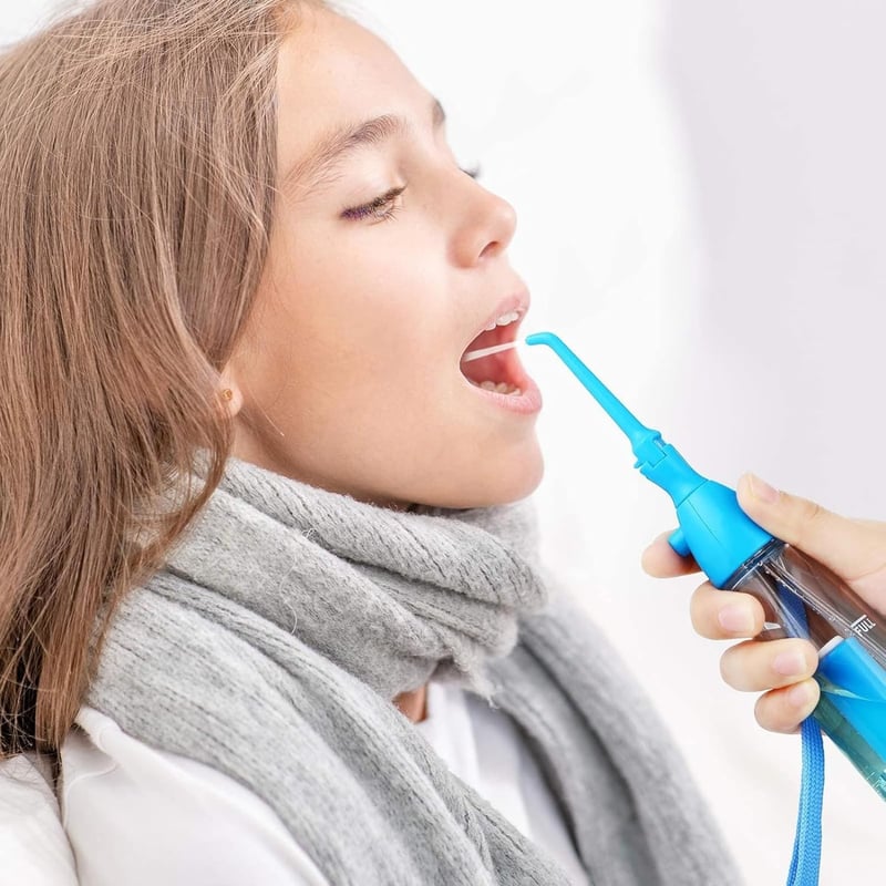 Irrigator bucal portabil SV life, ață dentară, presiune reglabilă, pentru aparate dentare