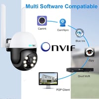 SV3C 2db Kültéri PTZ Biztonsági Kamera, 1080P WiFi IP Kamera, 360° Automatikus Követés, Színes Éjjellátás, Hangfelvétel, Mozgásérzékelés, 24 6