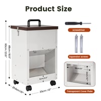 Svauoumu Galvanizált Automata Kutyaadagoló Nagy Testű Kutyáknak 30 lbs Fém Gravitációs Etetőgép Kerekekkel Extra Nagy Önálló Adagoló Fehér 3