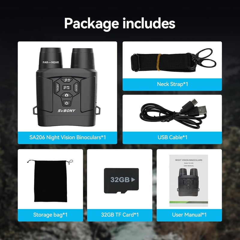 SVBONY 4K Éjjellátó Binokulár 8X Digitális Zoom