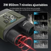 SVBONY infravörös éjjellátó binokulár zoom 8x 3 hüvelykes HD kijelző 4K videó 36MP fotó 5000mAh tölthető TF 32 GB kártyával vadászathoz 6