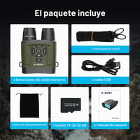 SVBONY infravörös éjjellátó binokulár zoom 8x 3 hüvelykes HD kijelző 4K videó 36MP fotó 5000mAh tölthető TF 32 GB kártyával vadászathoz 7