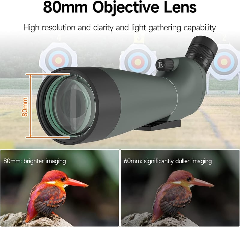 SVBONY SV28 45° szöges spotting scope IP65 vízálló BAK-4 prizmával tripod és telefon adapterrel - 20-60x80
