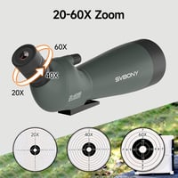 SVBONY SV28 45° szöges spotting scope IP65 vízálló BAK-4 prizmával tripod és telefon adapterrel - 20-60x80 2