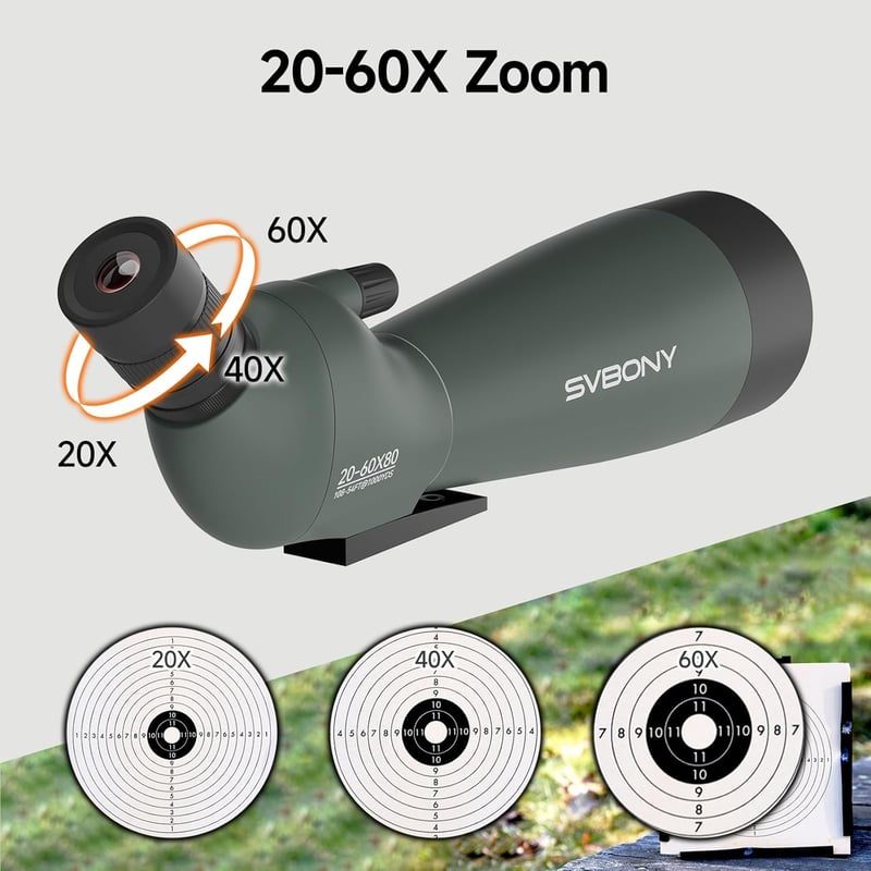 SVBONY SV28 45° szöges spotting scope IP65 vízálló BAK-4 prizmával tripod és telefon adapterrel - 20-60x80