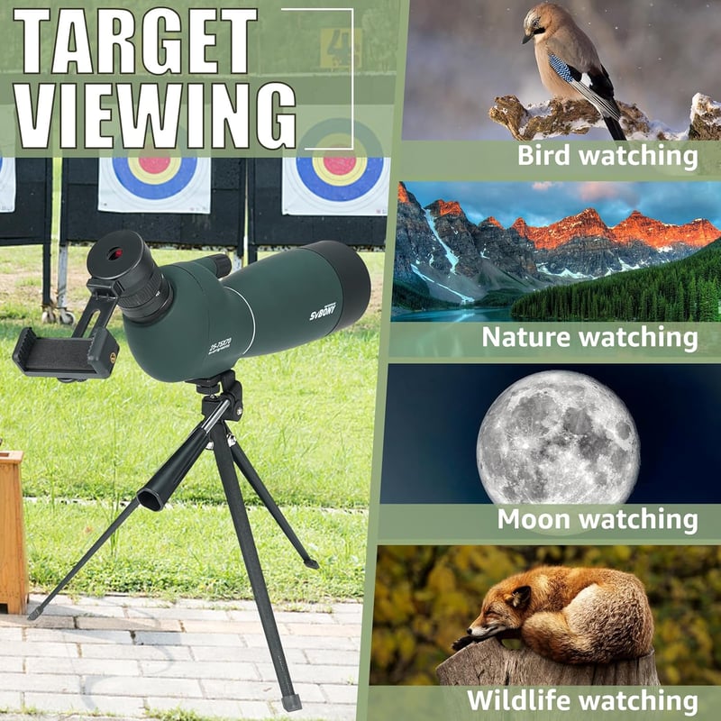 SVBONY SV28 Plus 25-75x70 Spotting Scope BAK4 Vörös Madármegfigyelő Távcső Tripod