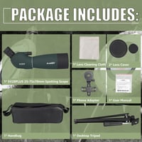 SVBONY SV28 Plus 25-75x70 Spotting Scope BAK4 Vörös Madármegfigyelő Távcső Tripod 7