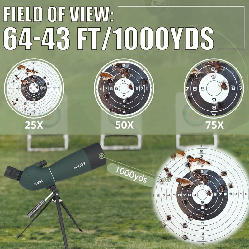 SVBONY SV28 Plus 25-75x70 Spotting Scope BAK4 Vörös Madármegfigyelő Távcső Tripod