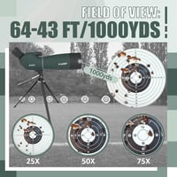 SVBONY SV28PLUS 25-75×70mm Madárles Távcső BAK4 Lencse Vezeték Nélküli Vezérléssel - 25-75 x 70 mm green with controller 2
