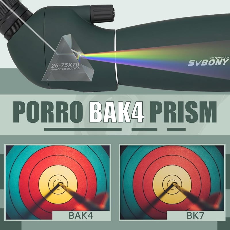 SVBONY SV28PLUS 25-75×70mm Madárles Távcső BAK4 Lencse Vezeték Nélküli Vezérléssel - 25-75 x 70 mm green with controller
