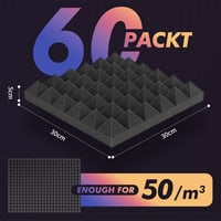 SVILINEK 60db Akusztikus Habszivacs Csempe 30x30x5cm Hangszigetelő Falpanel Stúdió Podcast 4