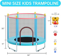 Svkiyang 150 cm gyerek trambulin biztonsági hálóval és kosárpalánkával 200 kg 6