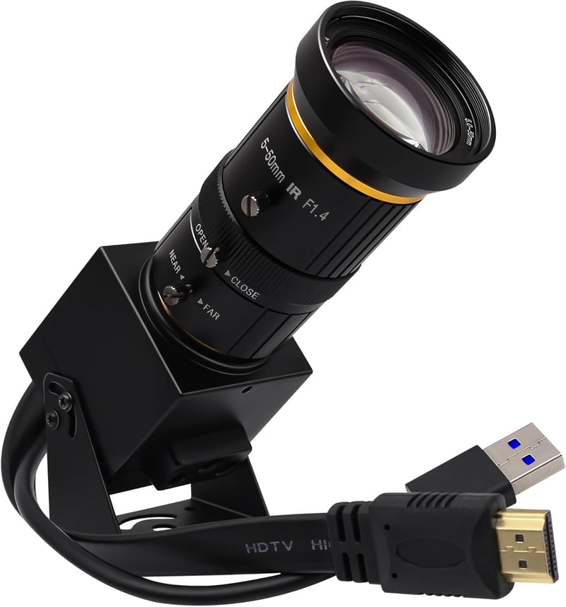 Svpro 4K 60fps Webkamera Manuális Zoommal - USB 3.0/HDMI Kamera 10X Optikai Zoommal, 5-50mm Teleobjektívvel PC, Laptop és Monitor Csatlakozt